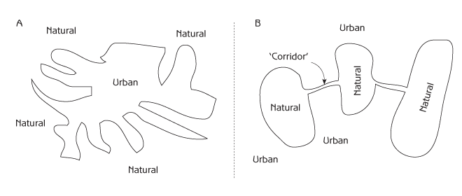 Figure 11.2 - Landscape mosaics of urban and natural ecosystems