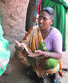 A woman in Punukula village explains the dramatic improvement in villagers' health since Non-Pesticide Management began.