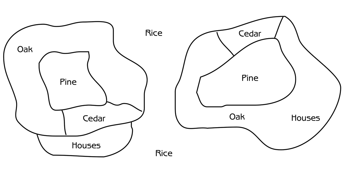 Figure 5.6 - Map view of a typical landscape mosaic in western Japan