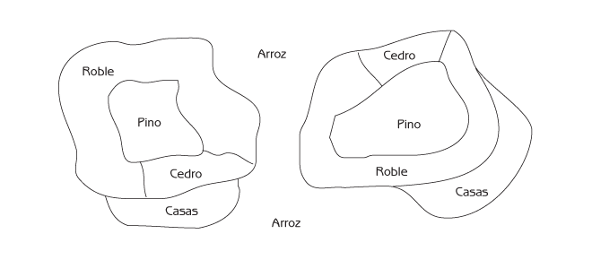 Figura 5.6 Plano de un típico mosaico paisajístico en el occidente de Japón.